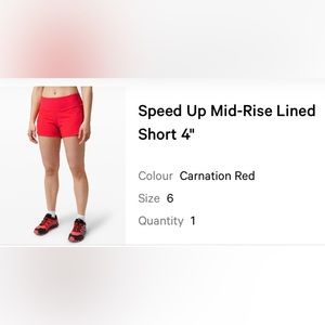 Lululemon speed up mid rise lined short 4” size 6